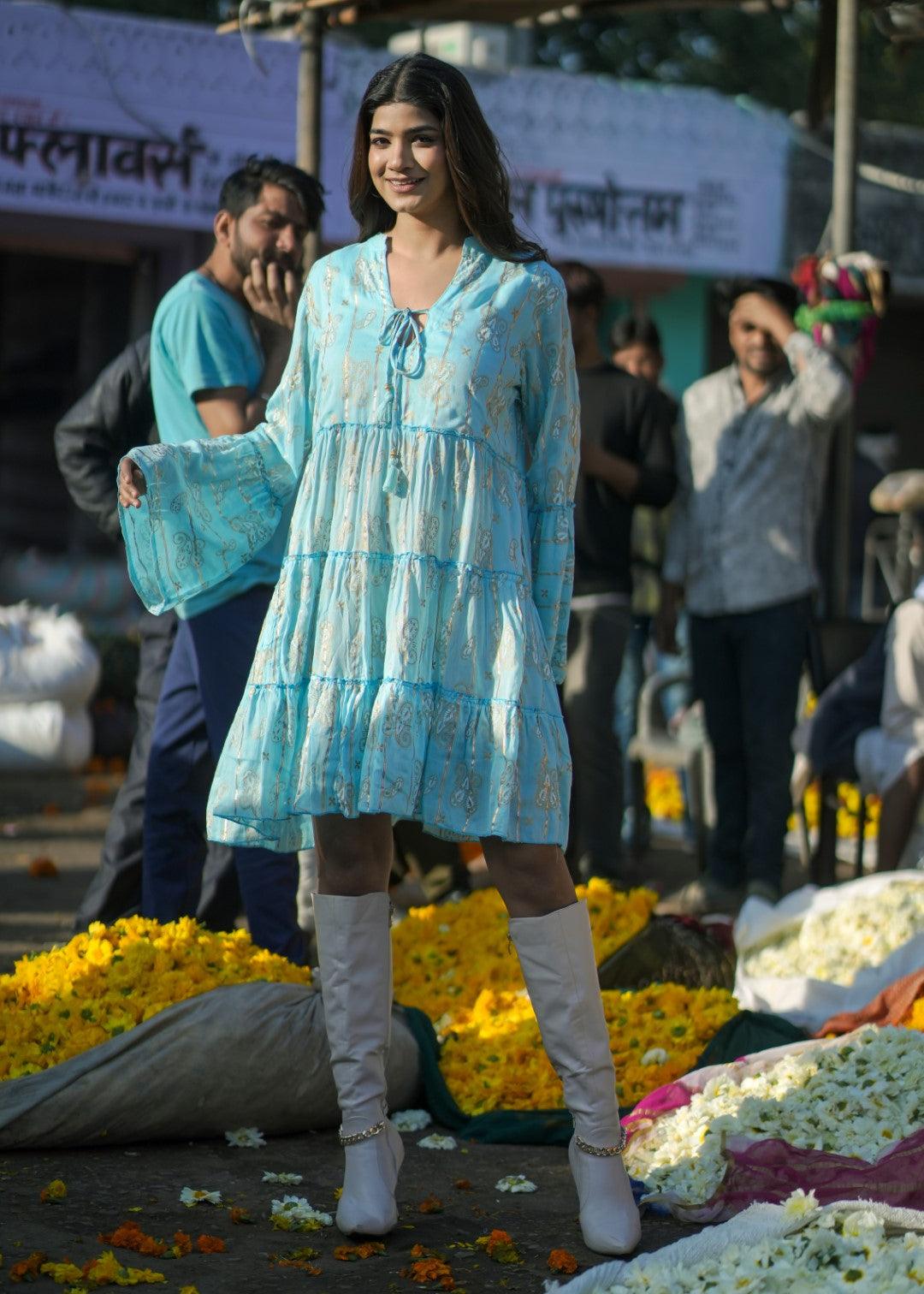 Camilla Dress Turquoise - NolaByBijusol