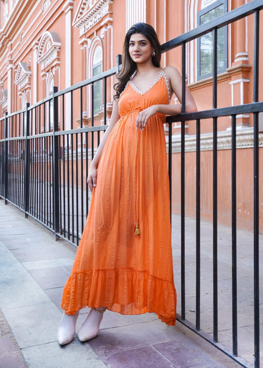 Laila Dress Orange - NolaByBijusol