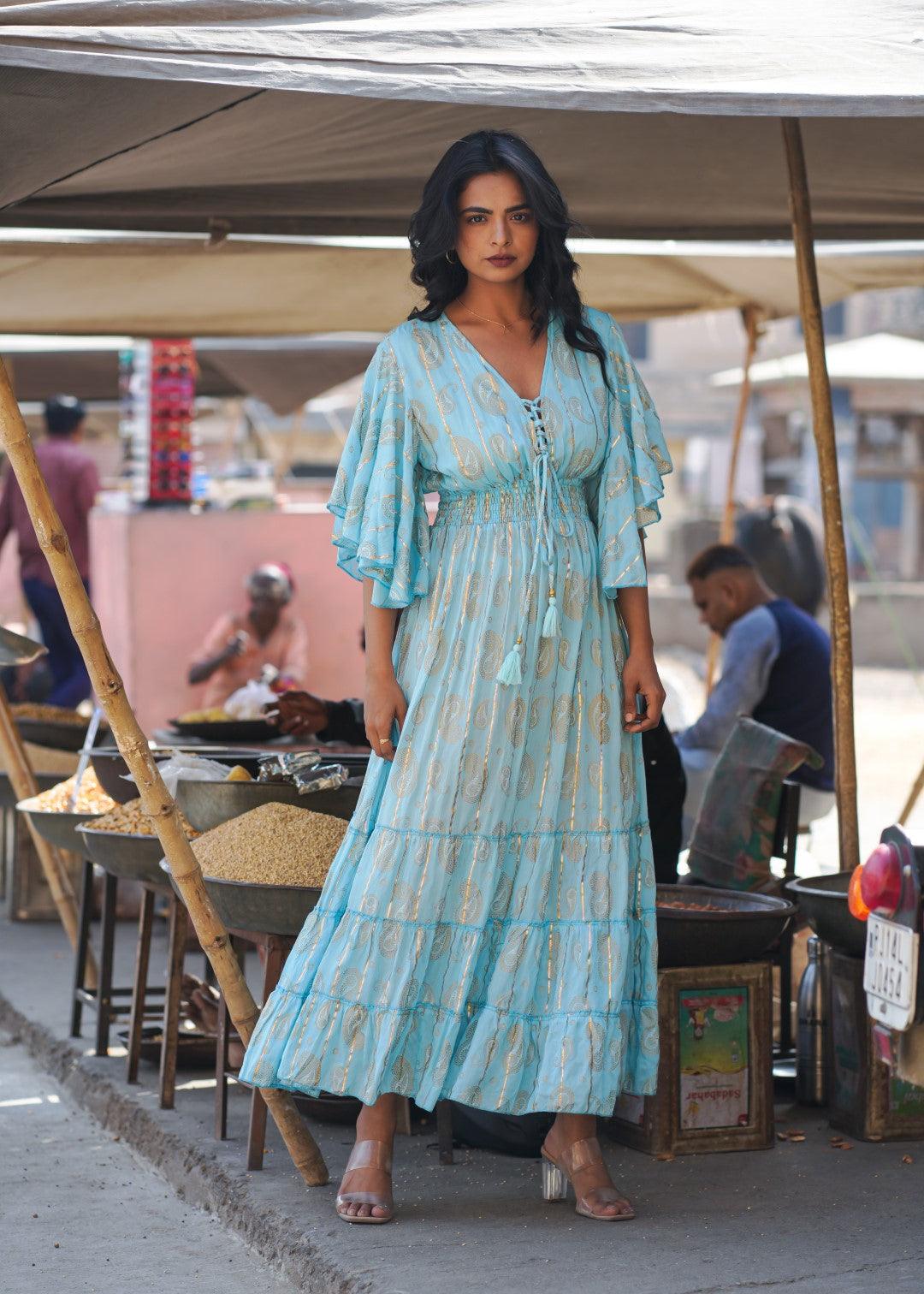 Clare Dress Turquoise - NolaByBijusol
