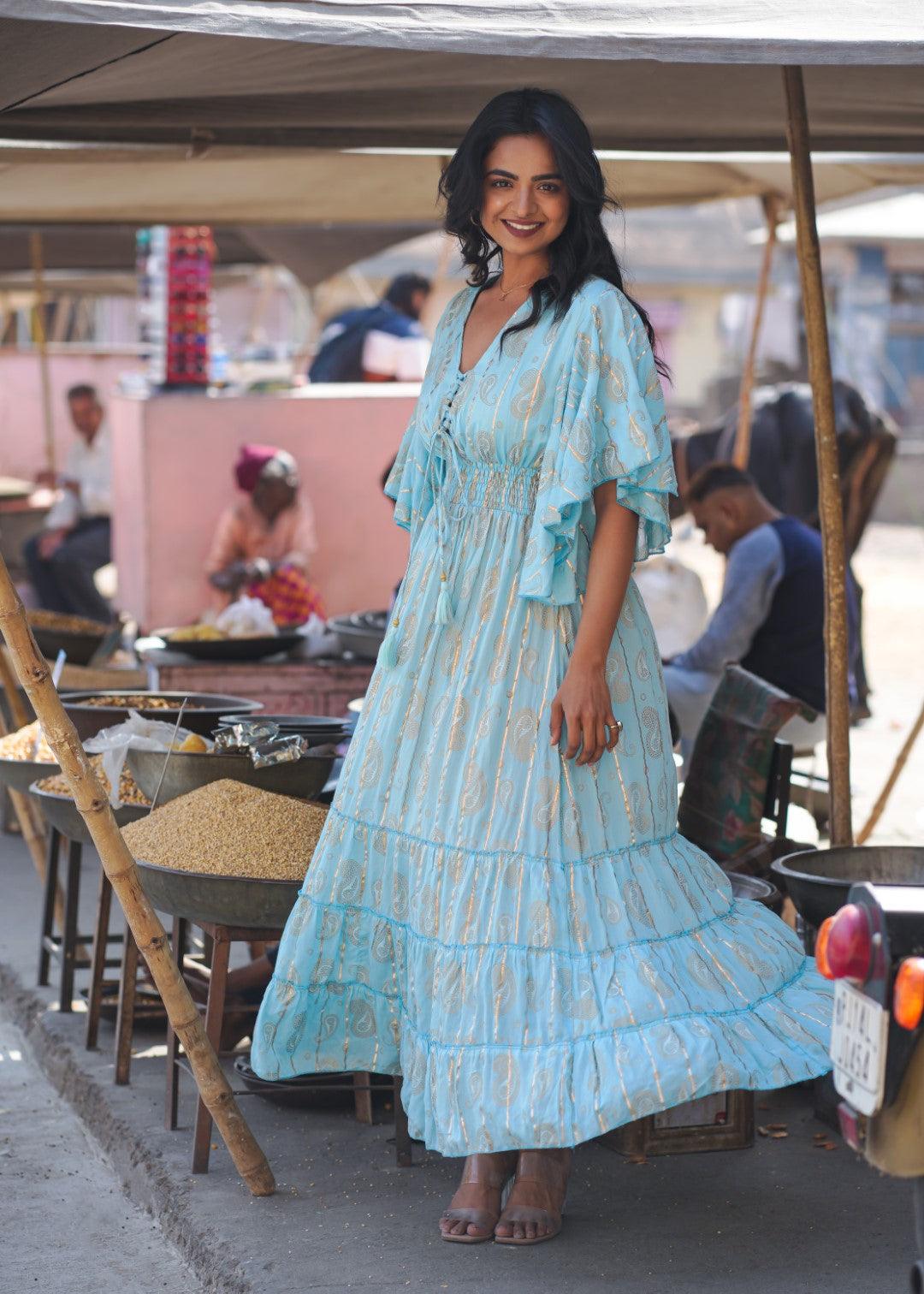 Clare Dress Turquoise - NolaByBijusol
