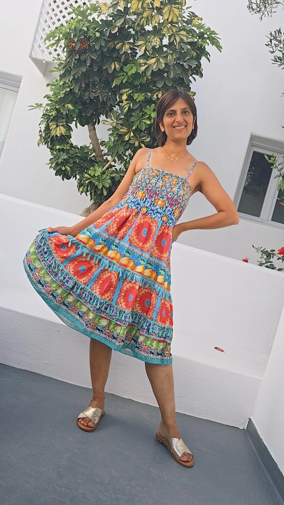 Santorini Tropical Dress