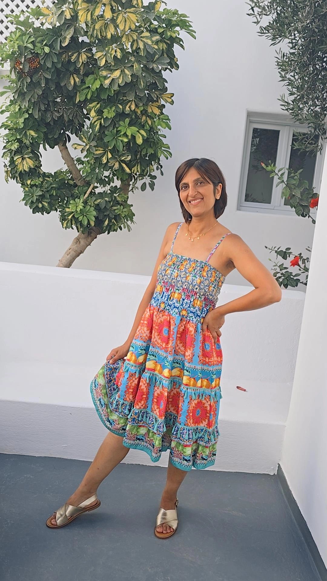 Santorini Tropical Dress