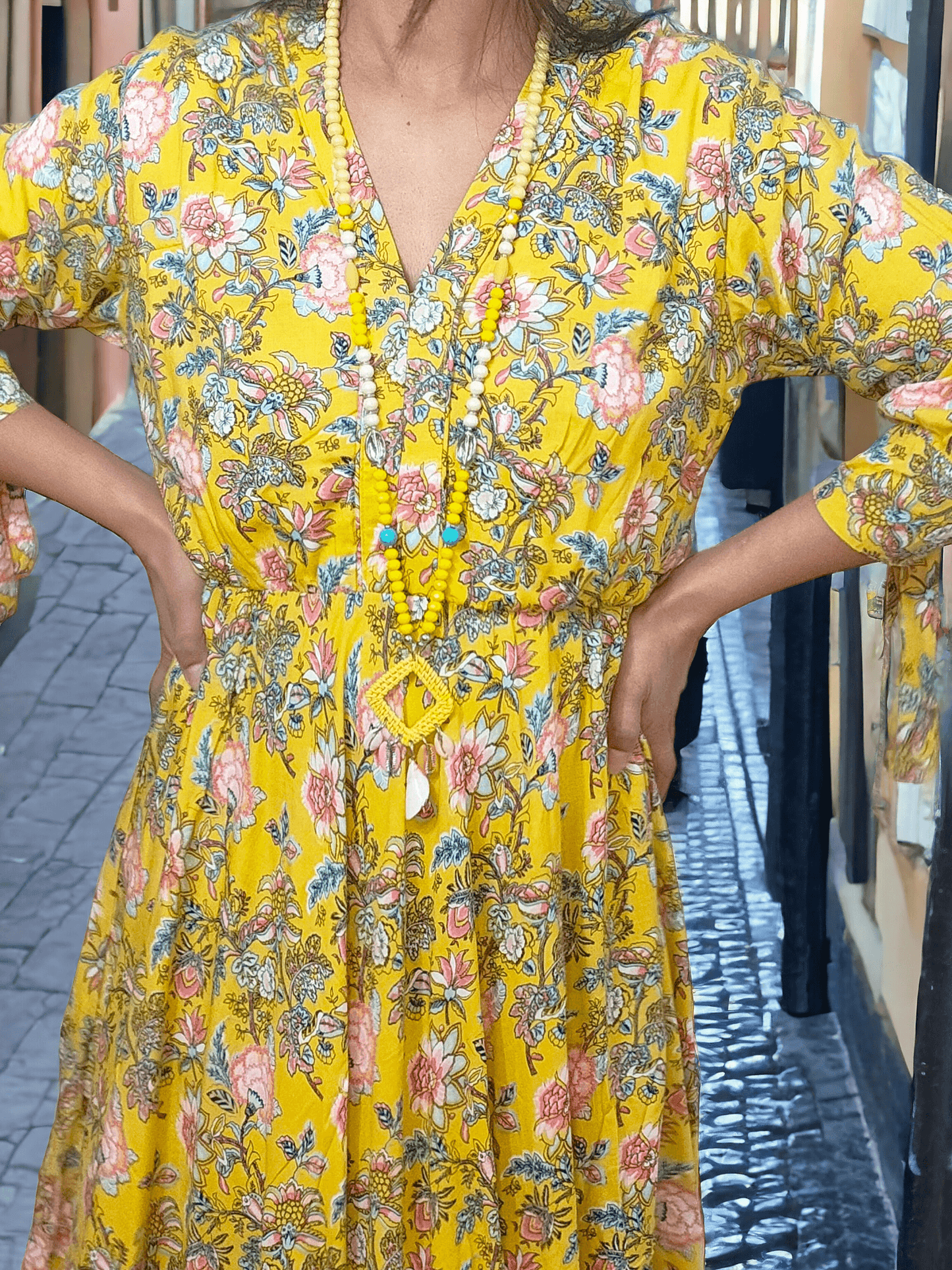 Floral Dress Yellow - NolaByBijusol