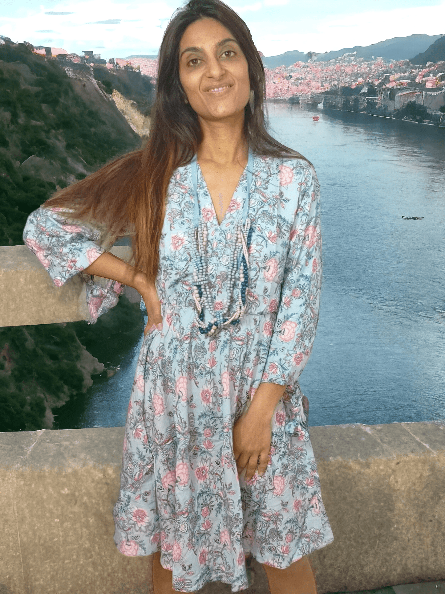 Floral Dress Blue - NolaByBijusol