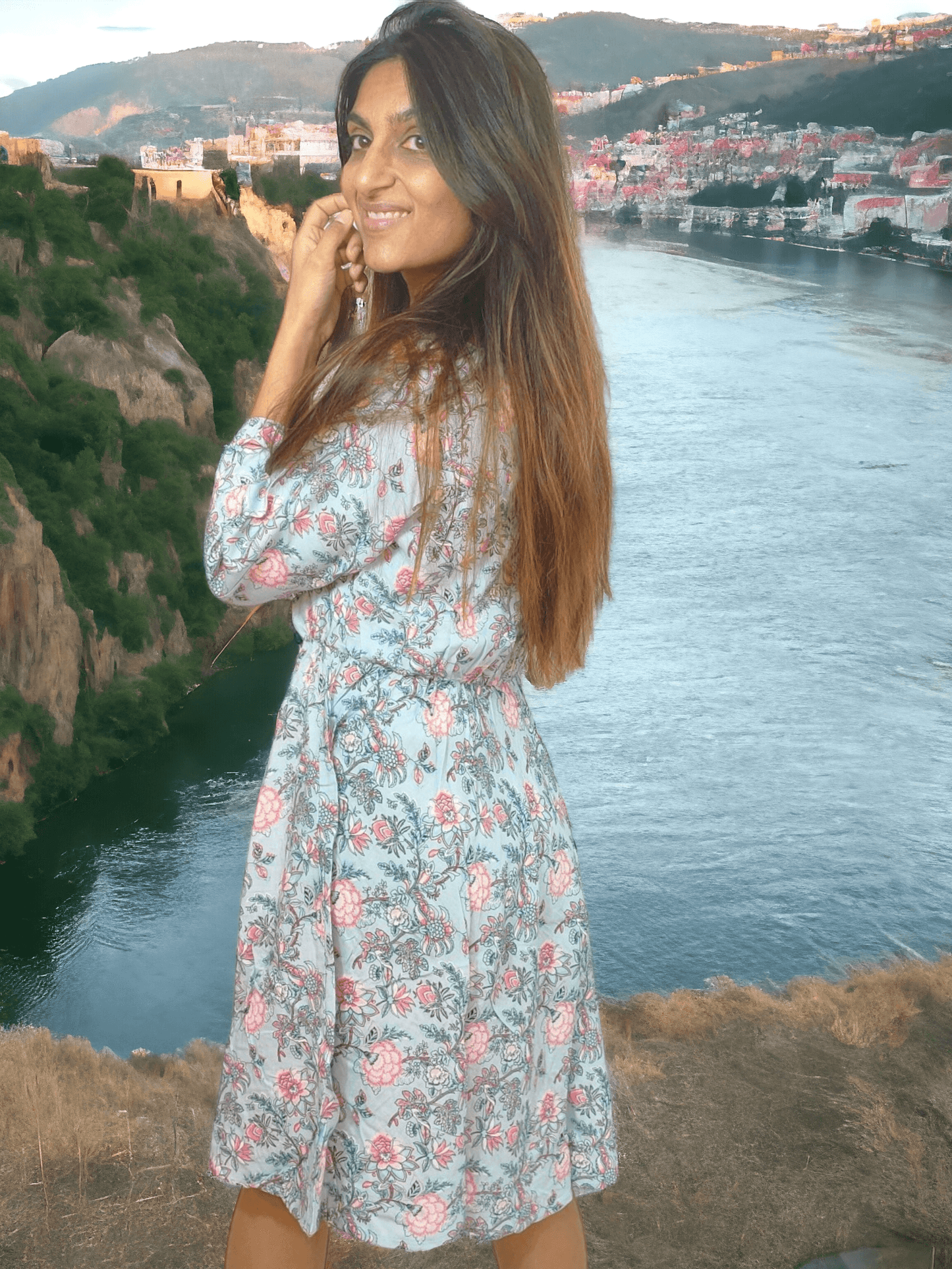 Floral Dress Blue - NolaByBijusol
