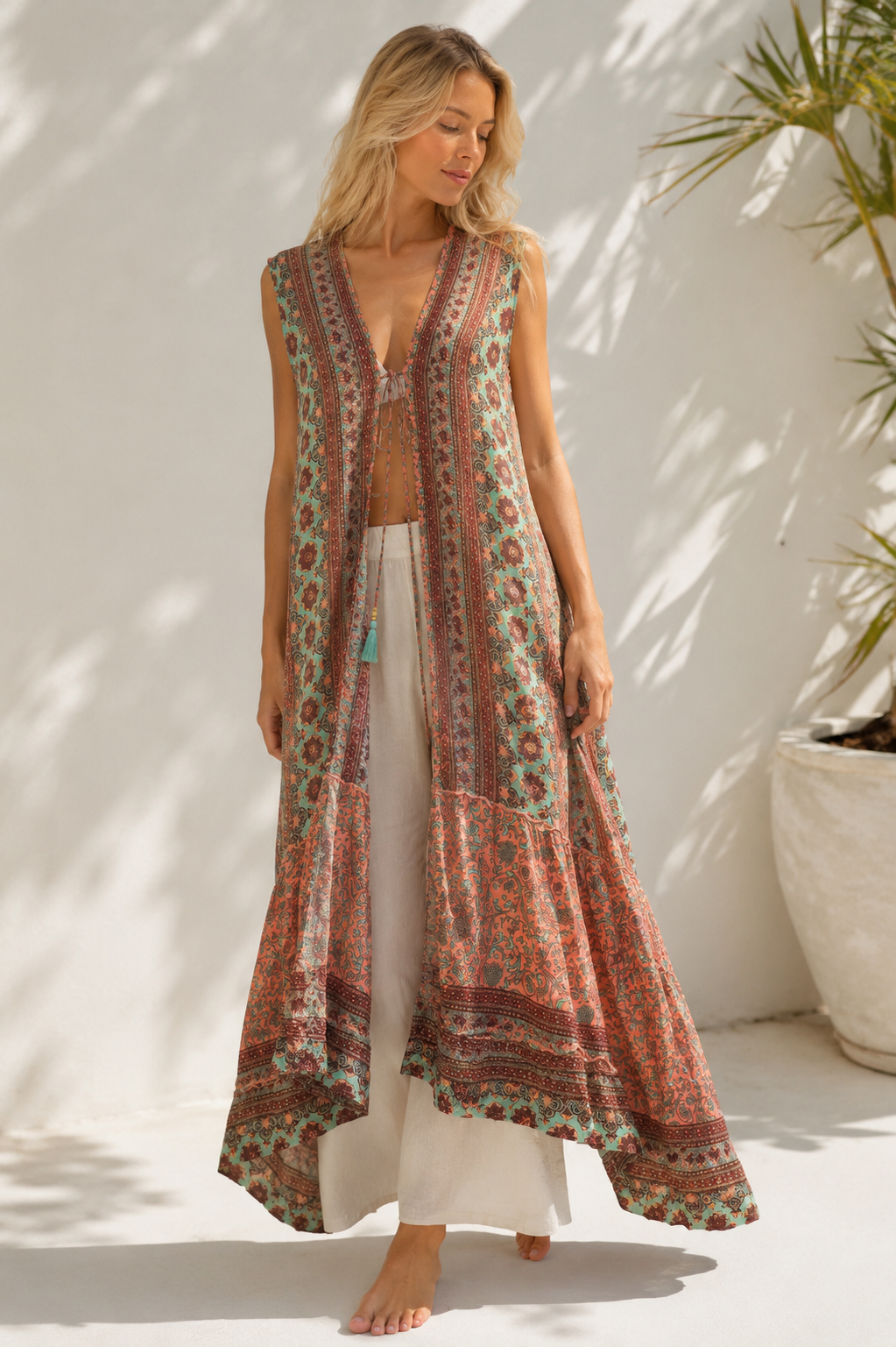 Nola Luxe Silk Blend Boho Maxi Dress – NolaByBijusol