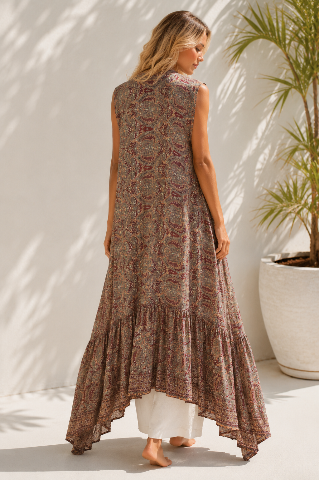 Nola Luxe Silk Blend Boho Maxi Dress 212963 NolaByBijusol