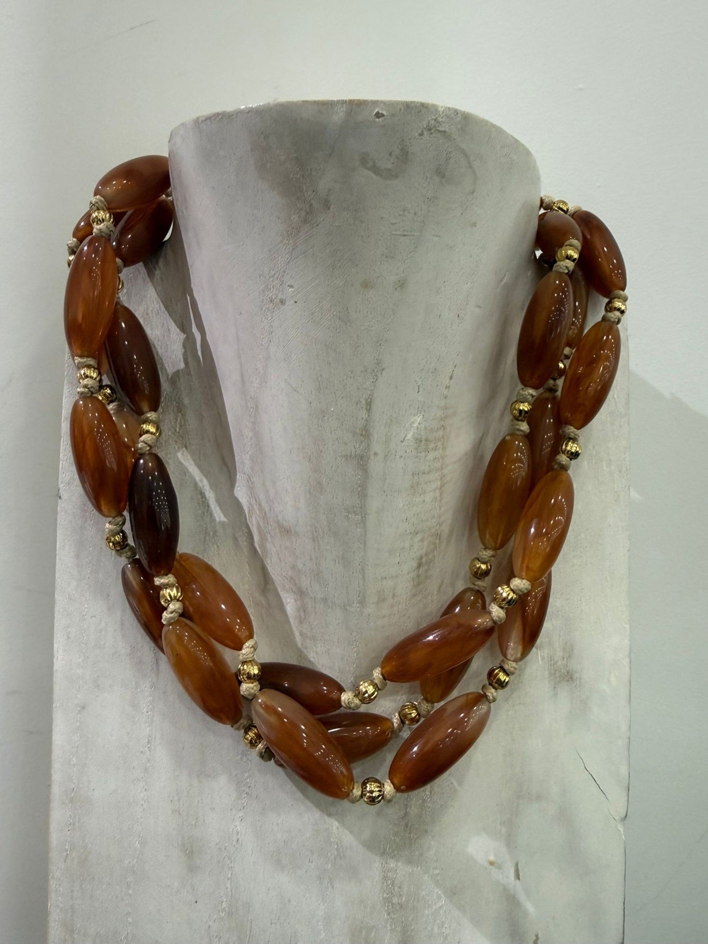 Amber Mirage Stainless Steel Necklace Nola by Bijusol