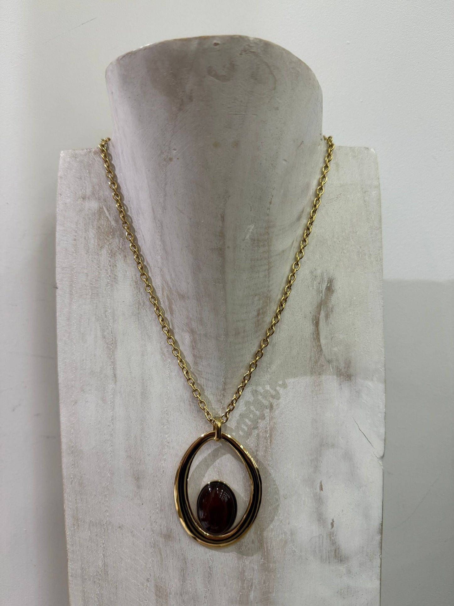 Amber Motion Stainless Steel Necklace Nola by Bijusol