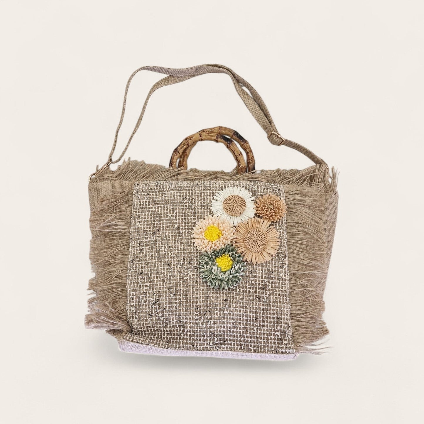 Amalfi Boho Straw Tote Bag Nola by Bijusol