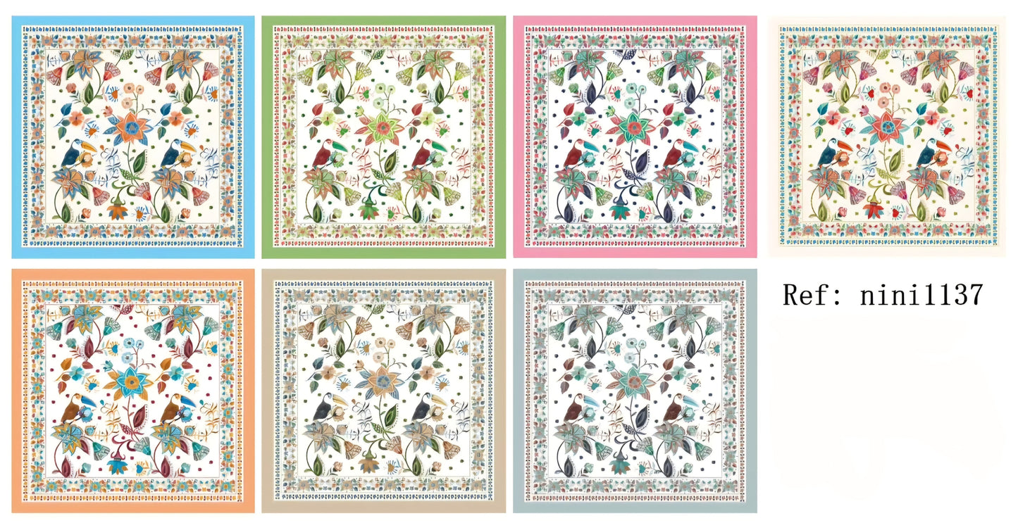 Silk Touch Floral Scarves 70x70 cm ninil137 Nola by Bijusol