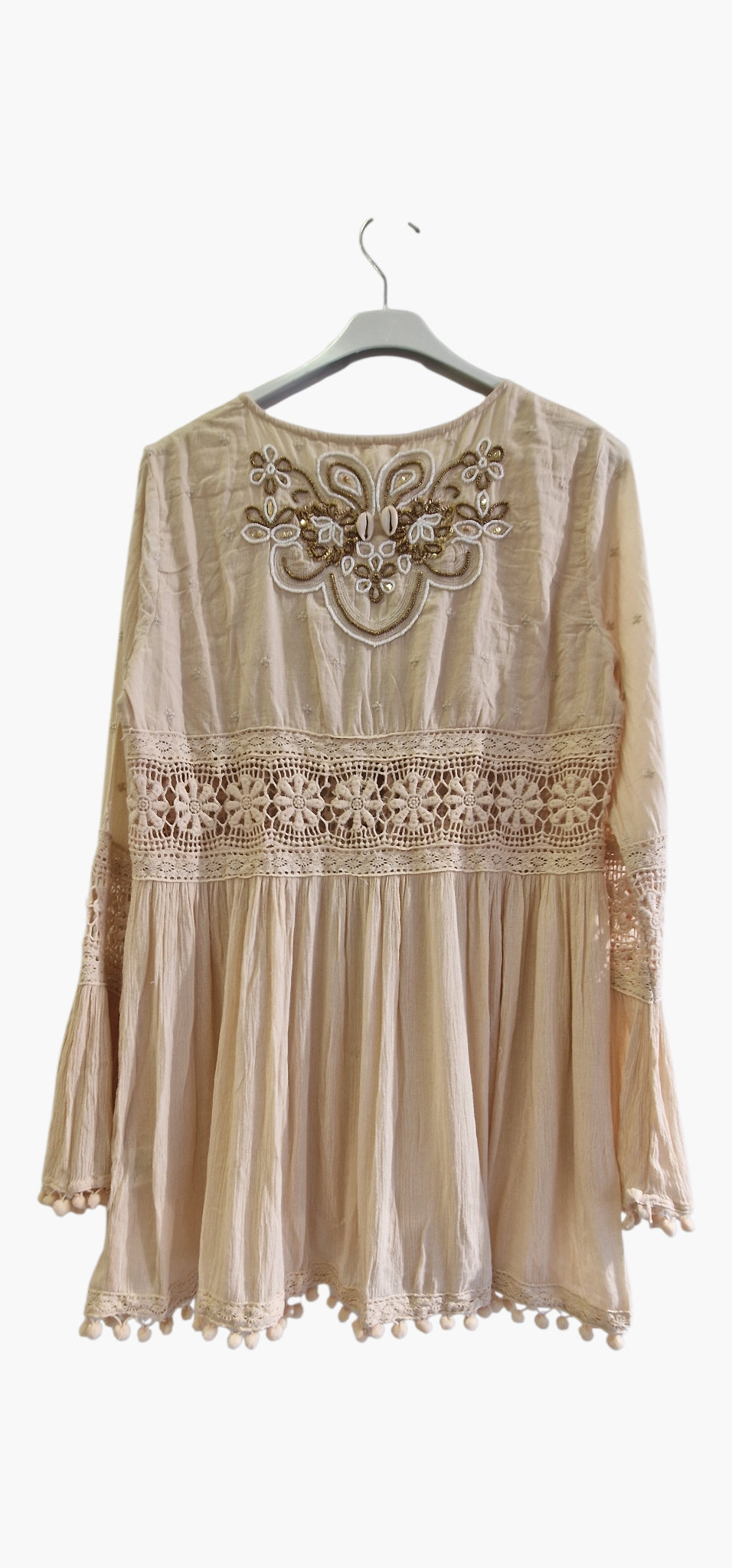 Boho Cotton Jacket with Lace Details NolaByBijusol