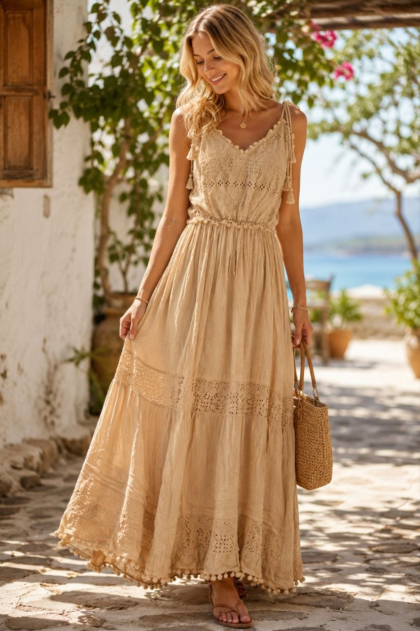 Positano Embroidered Dress