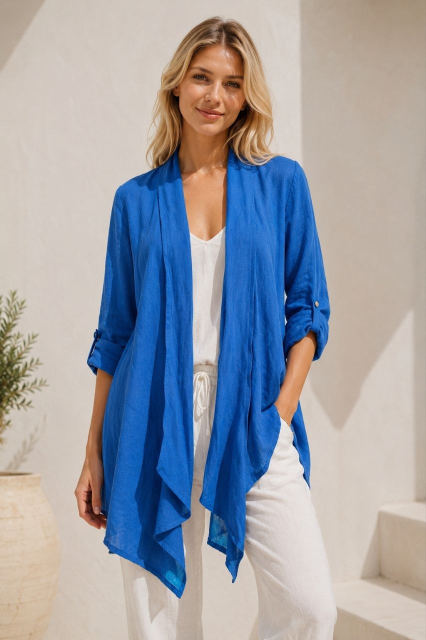 Nola Premium Linen Kimono Blazer – 100% Linen 21306 NolaByBijusol