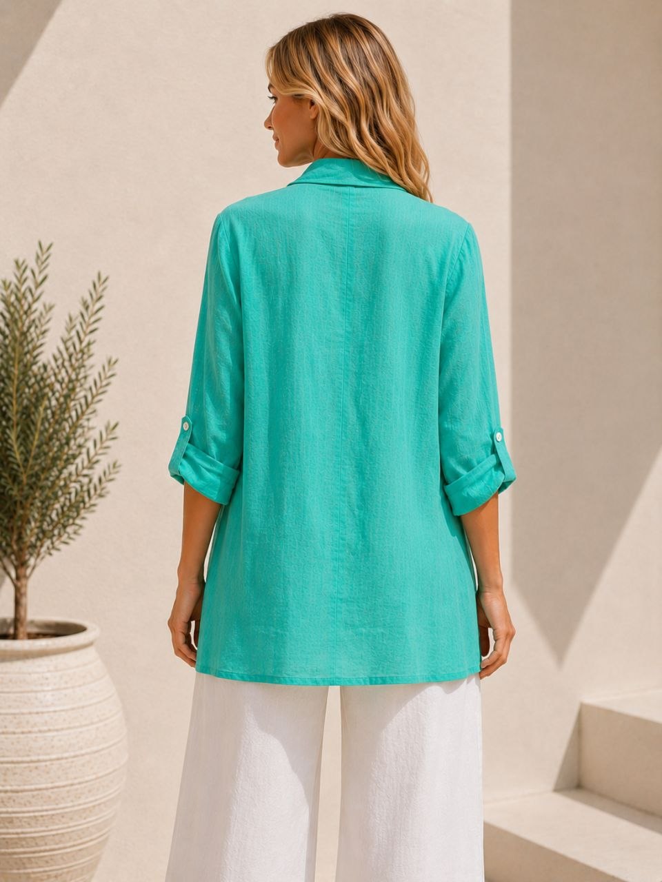 Nola Premium Linen Kimono Blazer – 100% Linen 21306 NolaByBijusol