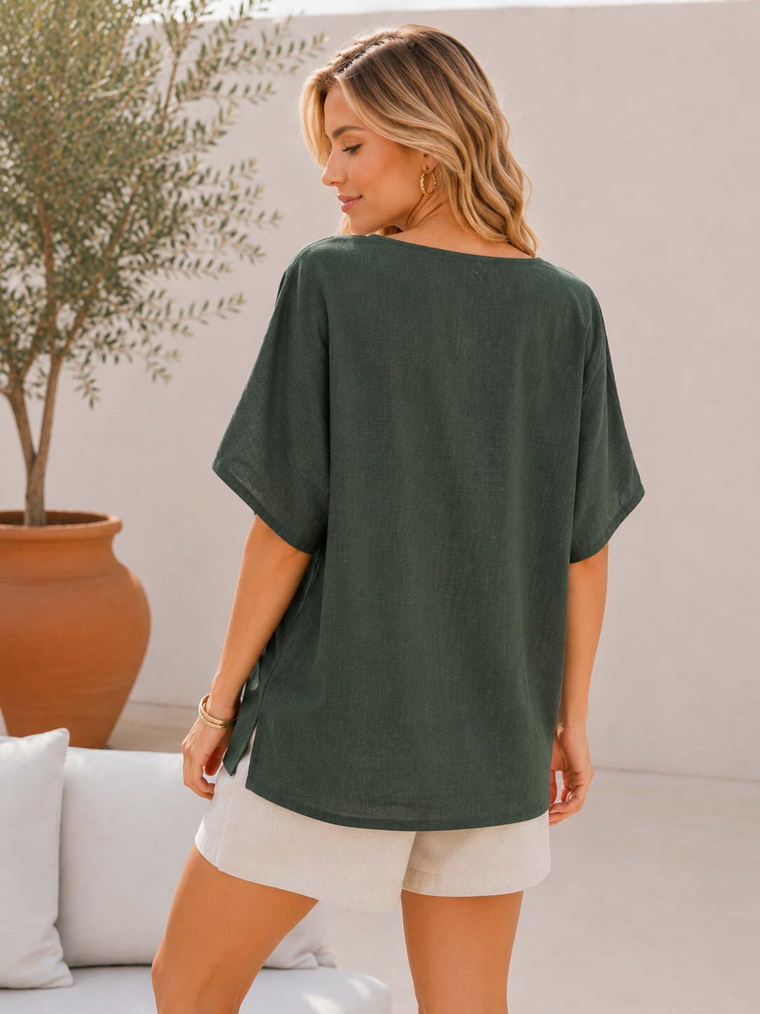 Nola Indian Linen Blouse – Relaxed Summer Top 21696 NolaByBijusol