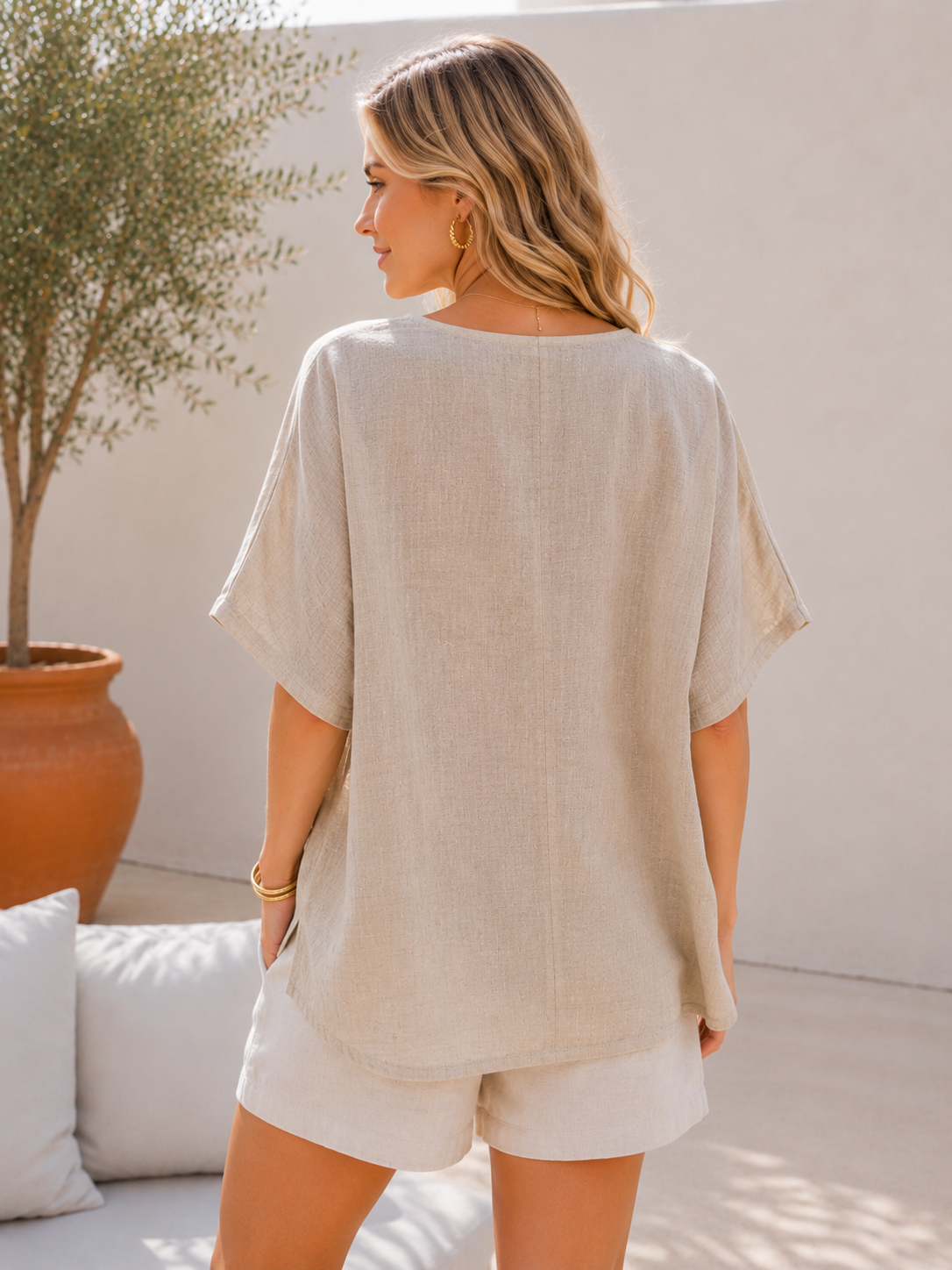 Nola Indian Linen Blouse – Relaxed Summer Top 21696 NolaByBijusol