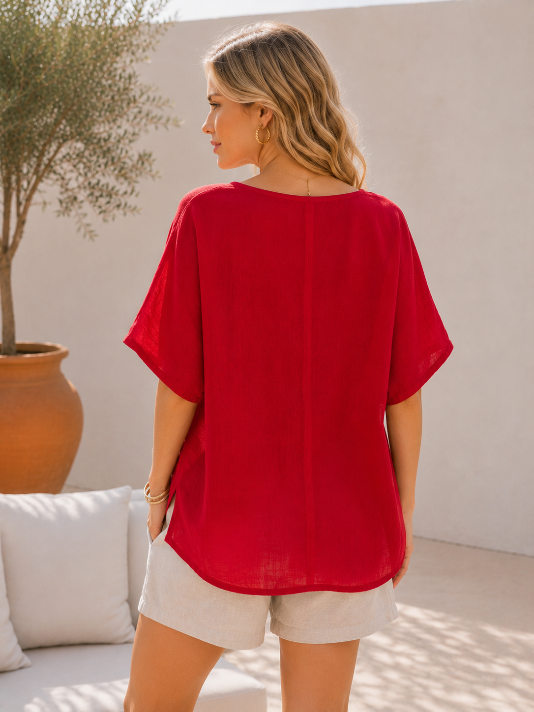 Nola Indian Linen Blouse – Relaxed Summer Top 21696 NolaByBijusol