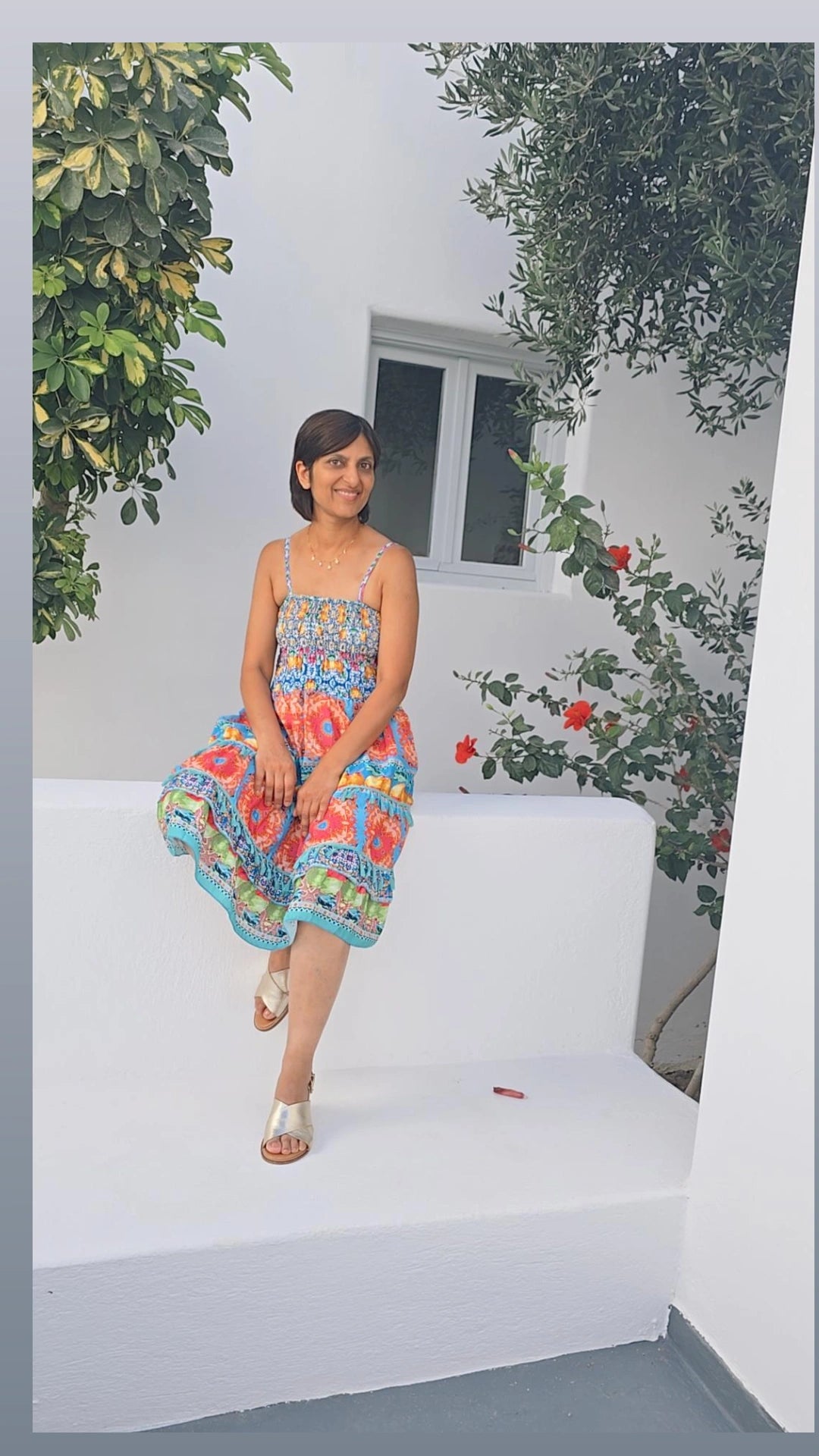 Santorini Tropical Dress