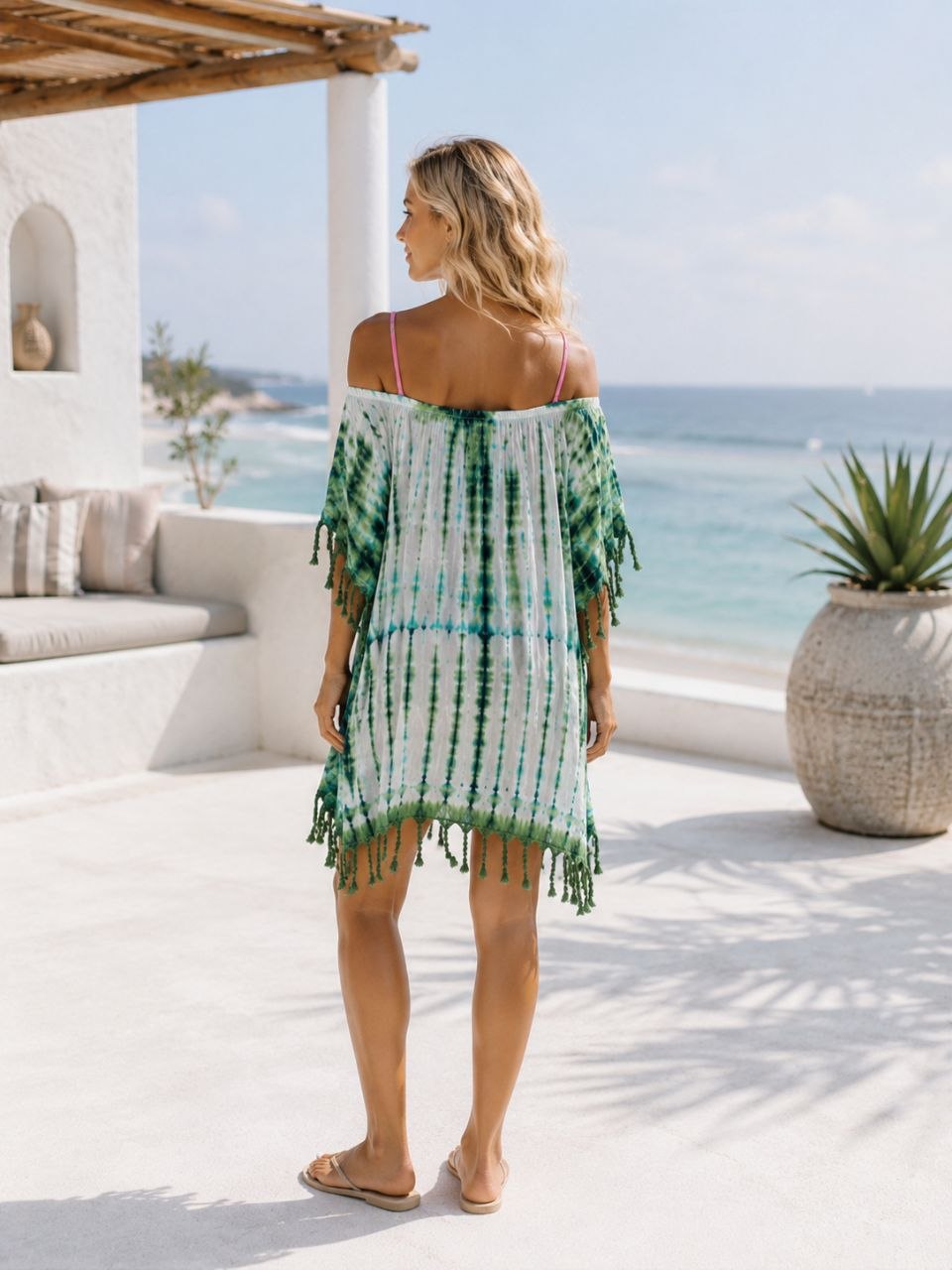 NOLA Tie-Dye Viscose Beach Cover Up Dress | Made in India | One Size | Ref. 10 NolaByBijusol