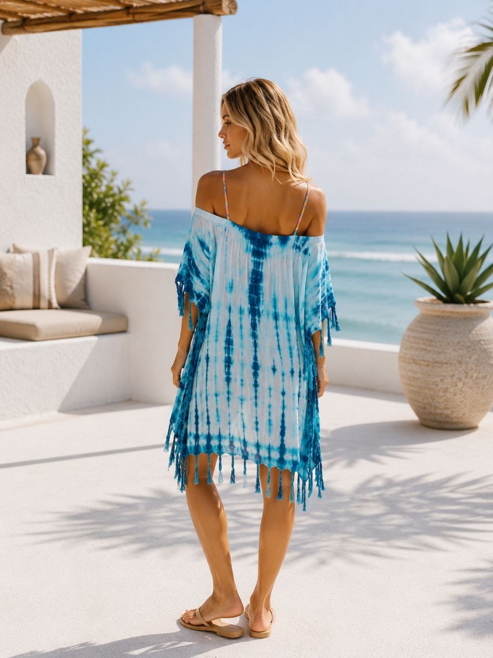 NOLA Tie-Dye Viscose Beach Cover Up Dress | Made in India | One Size | Ref. 10 NolaByBijusol