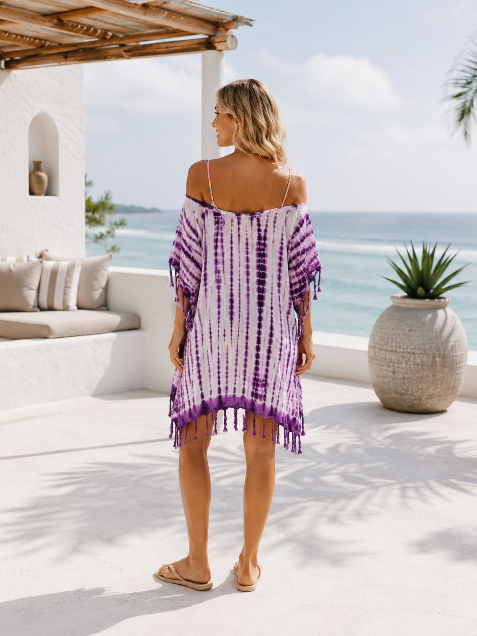NOLA Tie-Dye Viscose Beach Cover Up Dress | Made in India | One Size | Ref. 10 NolaByBijusol