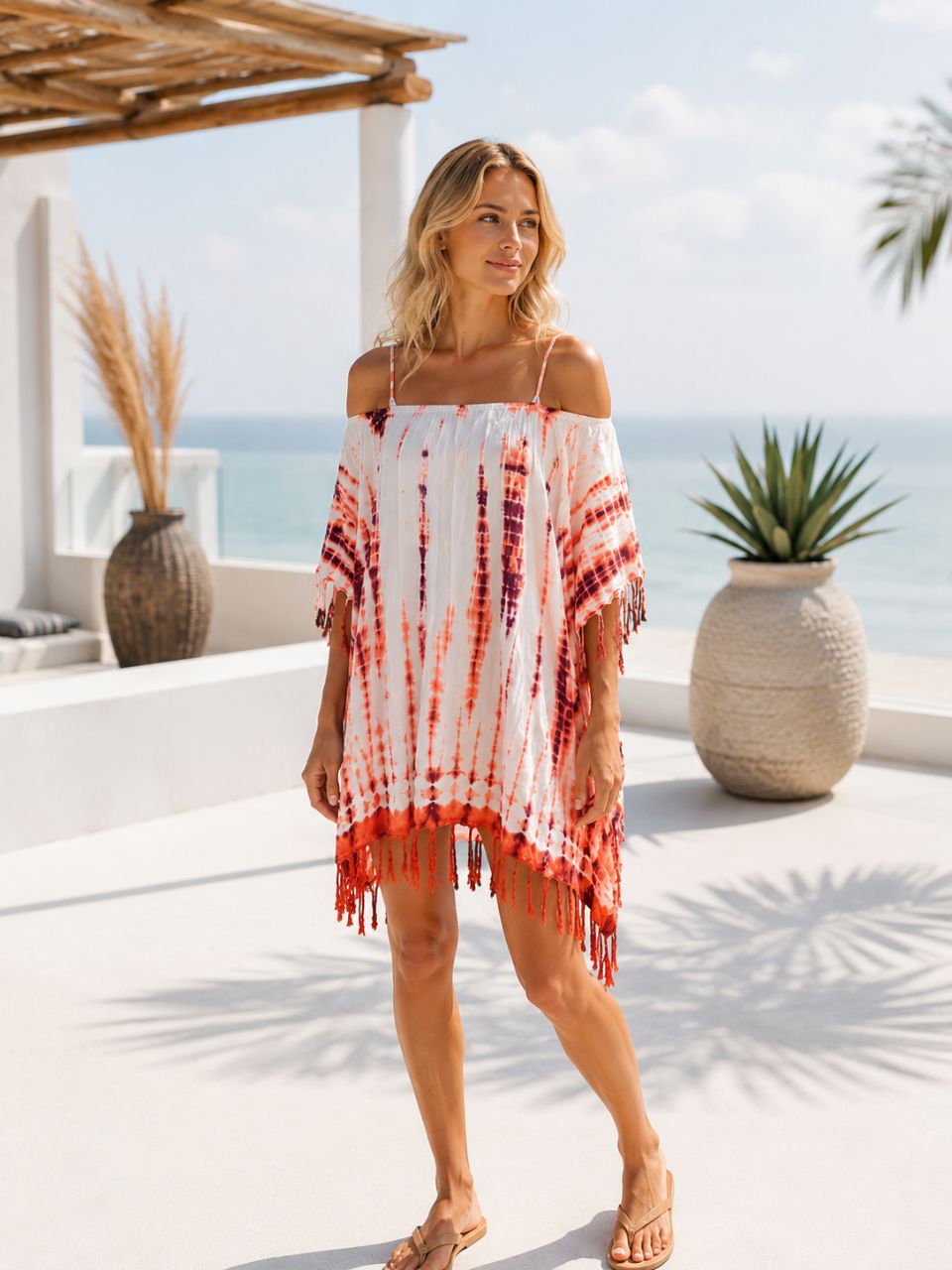 NOLA Tie-Dye Viscose Beach Cover Up Dress | Made in India | One Size | Ref. 10 NolaByBijusol