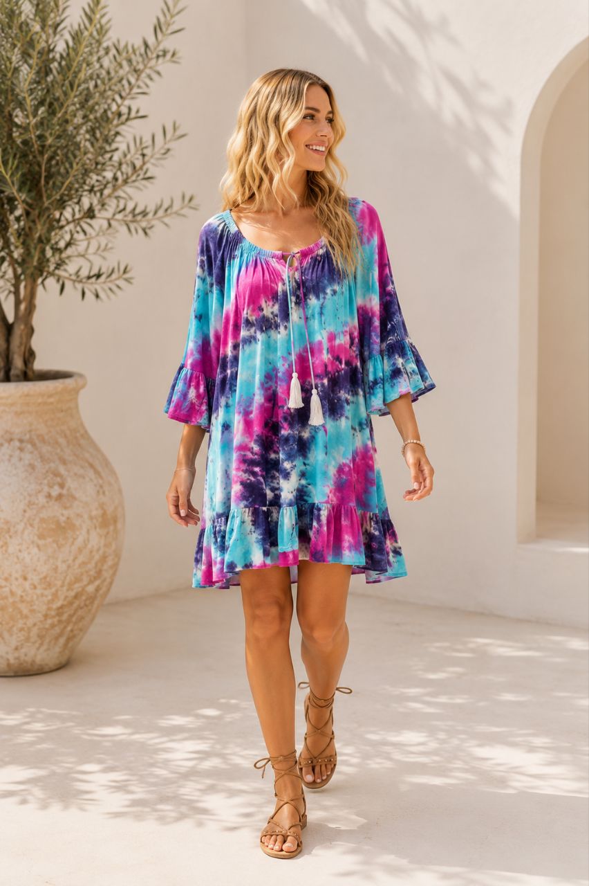 Nola Tie Dye Short Dress NolaByBijusol