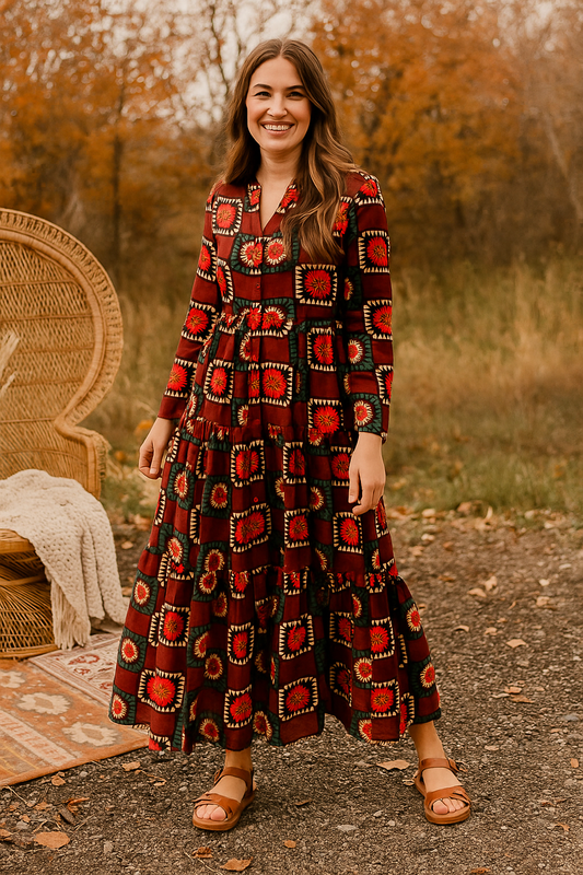 new cotton dress design Hand Block Printed Cotton Dress | Floral Summer Gown