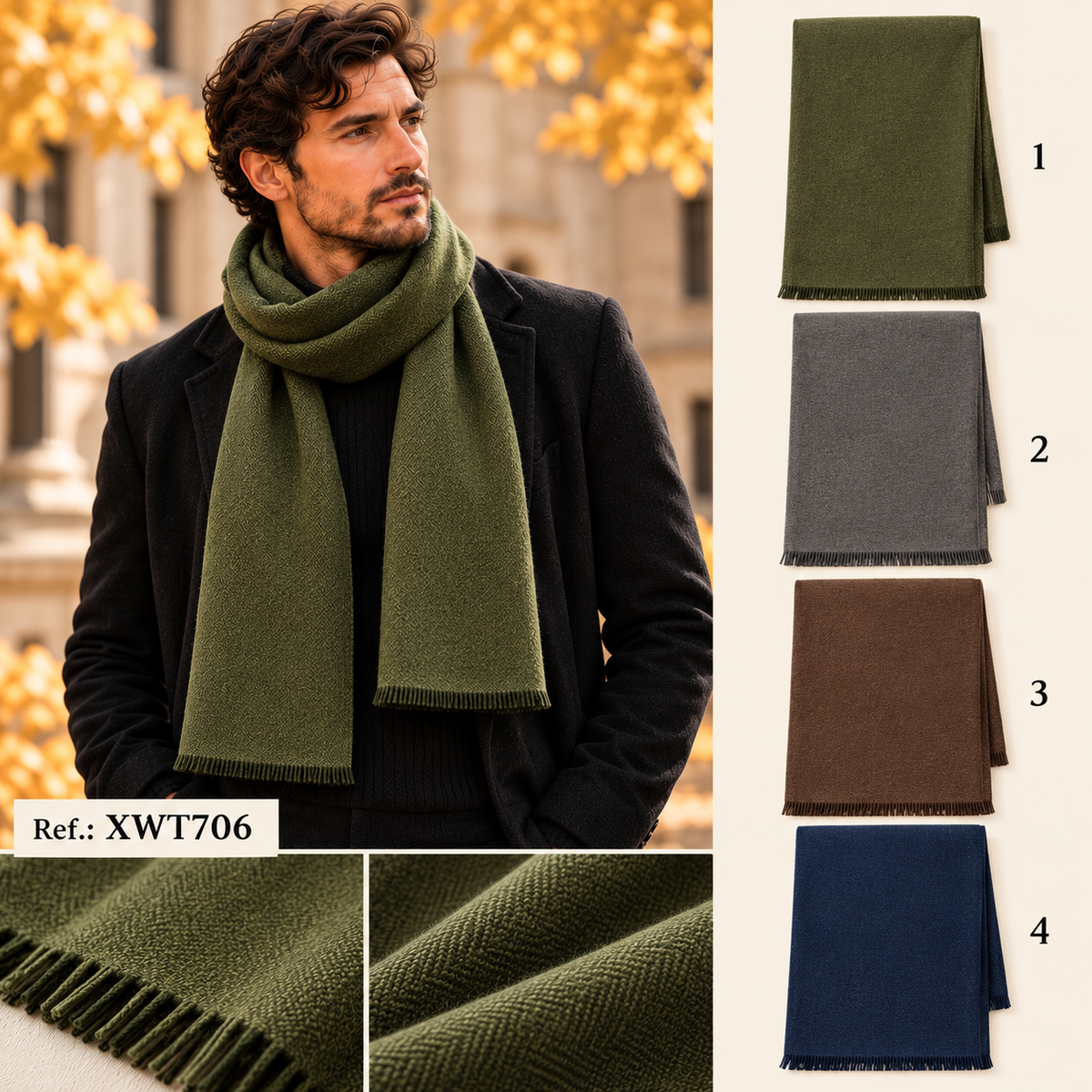 Men's viscose scarf XWT706