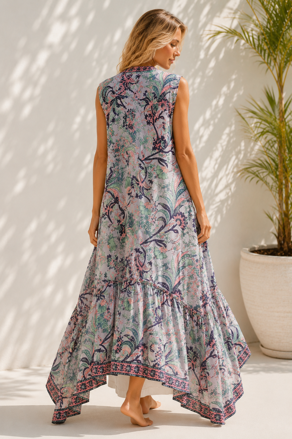 Nola Luxe Silk Blend Boho Maxi Dress 212963 NolaByBijusol