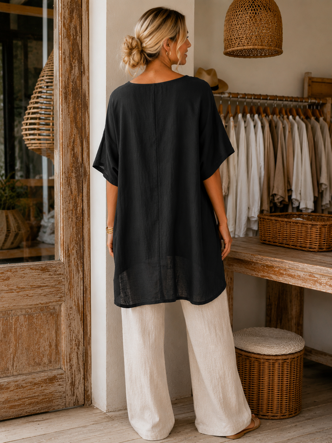 Nola Premium 100% Linen Tunic Dress 21693 NolaByBijusol