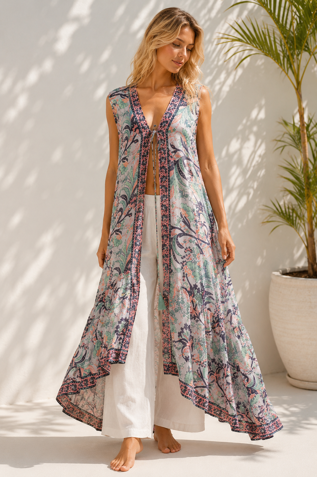Nola Luxe Silk Blend Boho Maxi Dress 212963 NolaByBijusol