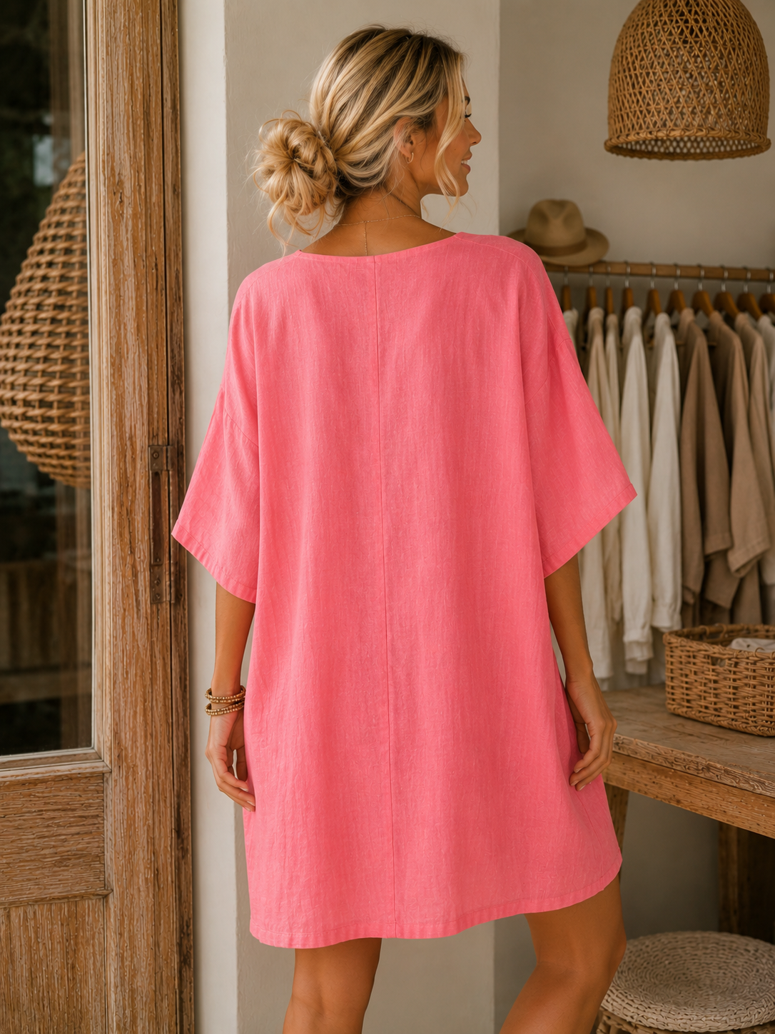 Nola Premium 100% Linen Tunic Dress 21693 NolaByBijusol