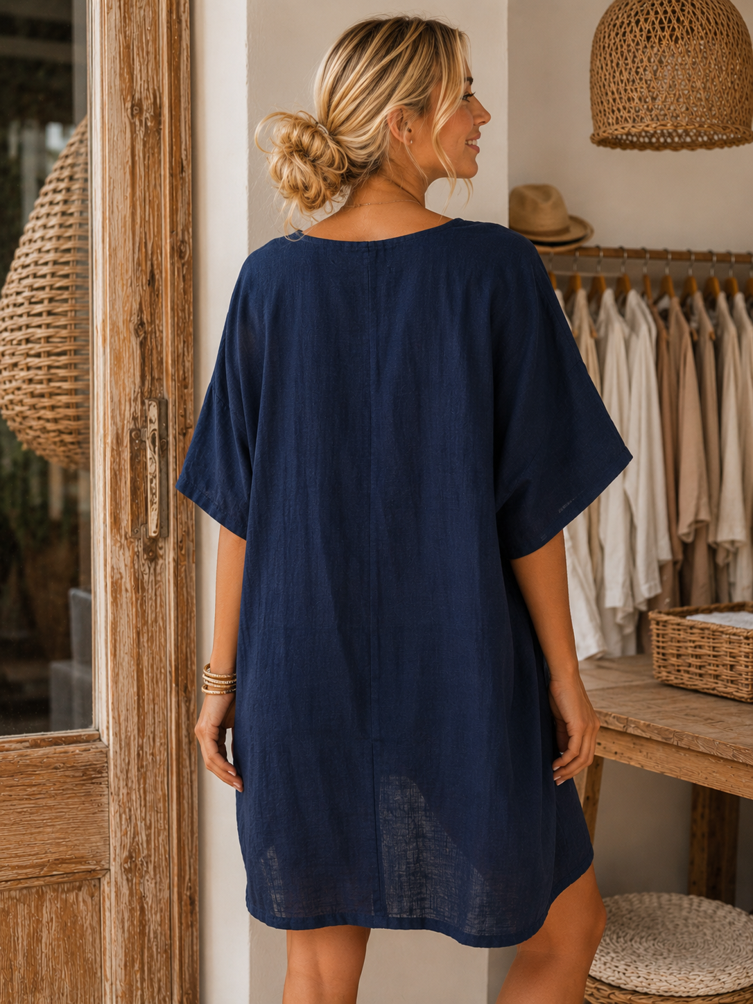 Nola Premium 100% Linen Tunic Dress 21693 NolaByBijusol