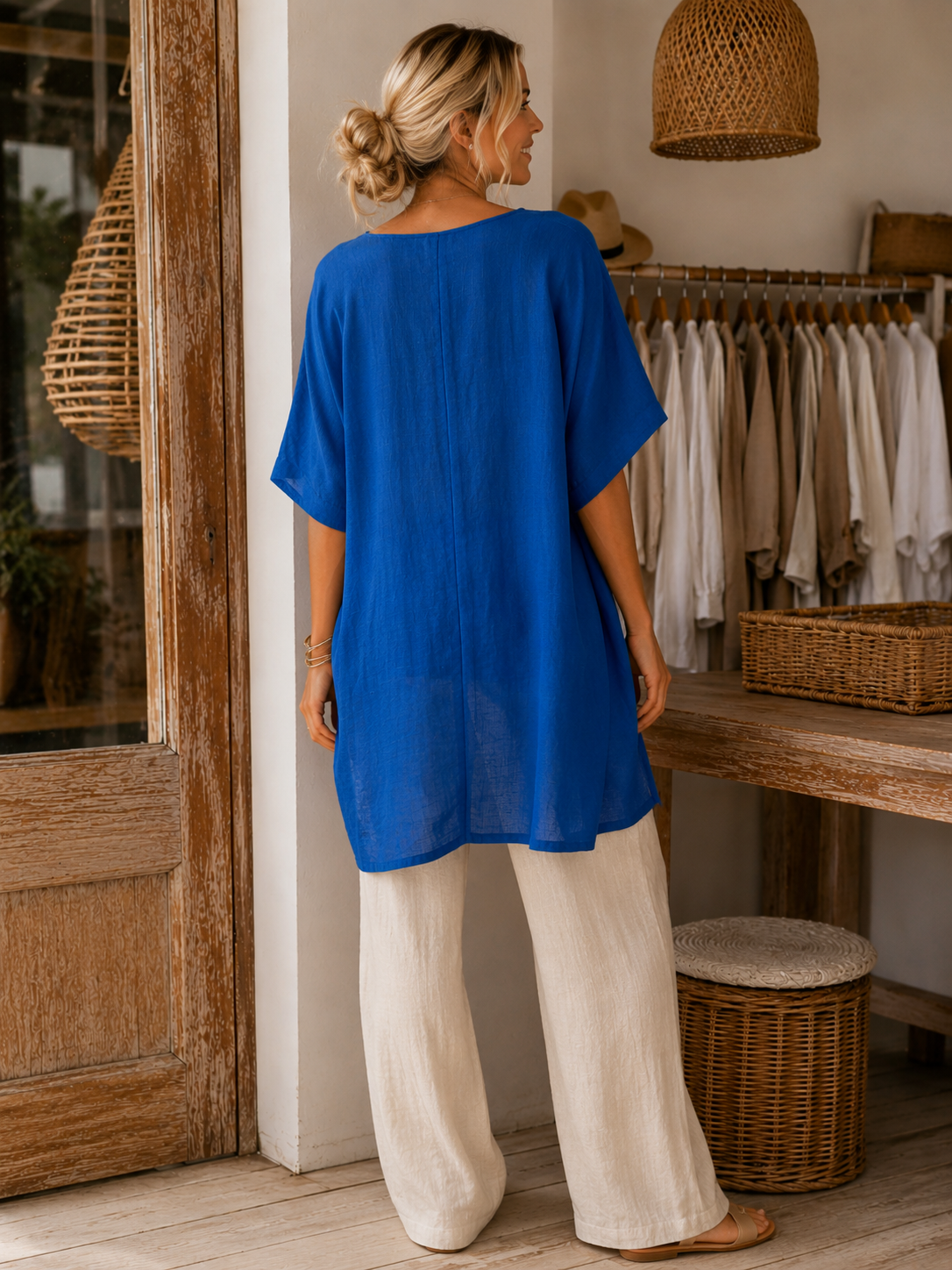 Nola Premium 100% Linen Tunic Dress 21693 NolaByBijusol