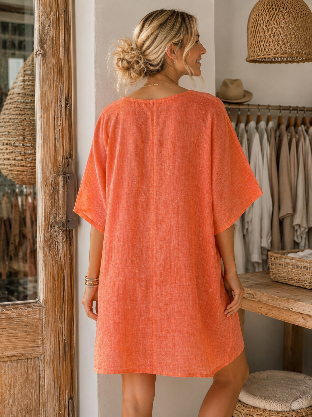 Nola Premium 100% Linen Tunic Dress 21693 NolaByBijusol