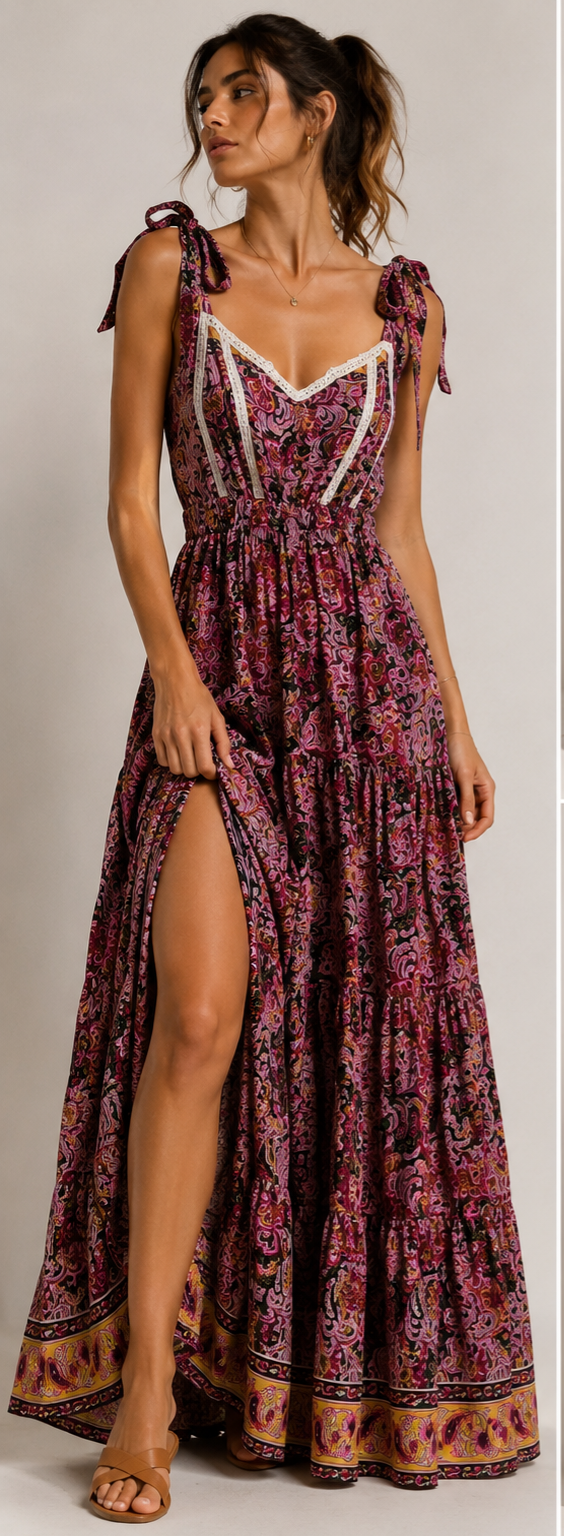 Nola Silk Lace Maxi Dress 223083 NolaByBijusol