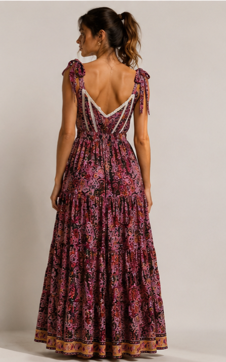 Nola Silk Lace Maxi Dress 223083 NolaByBijusol