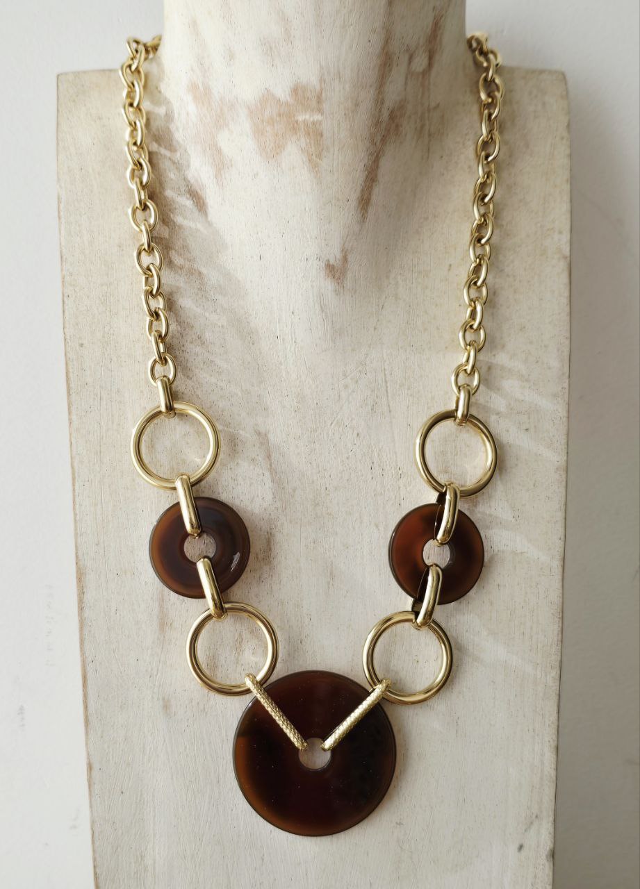 Solar Amber Stainless steel necklace Nola by Bijusol
