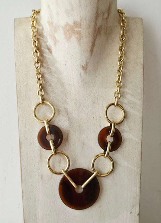 Solar Amber Stainless steel necklace Nola by Bijusol