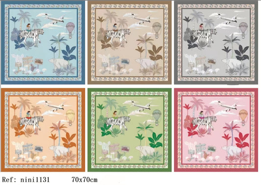 Silk Touch Floral Scarves 70x70 cm ninil131 Nola by Bijusol
