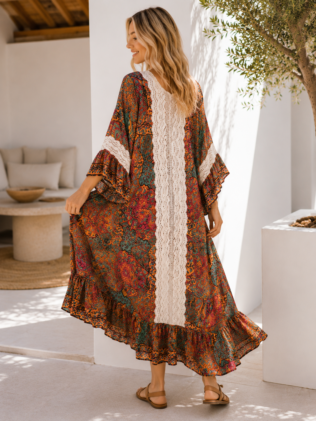 Nola Paisley Silk Lace Kimono NolaByBijusol