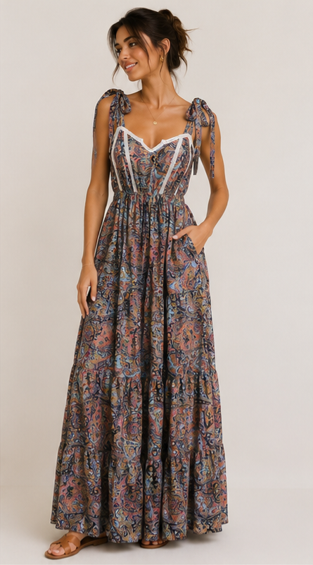 Nola Silk Lace Maxi Dress 223083 NolaByBijusol