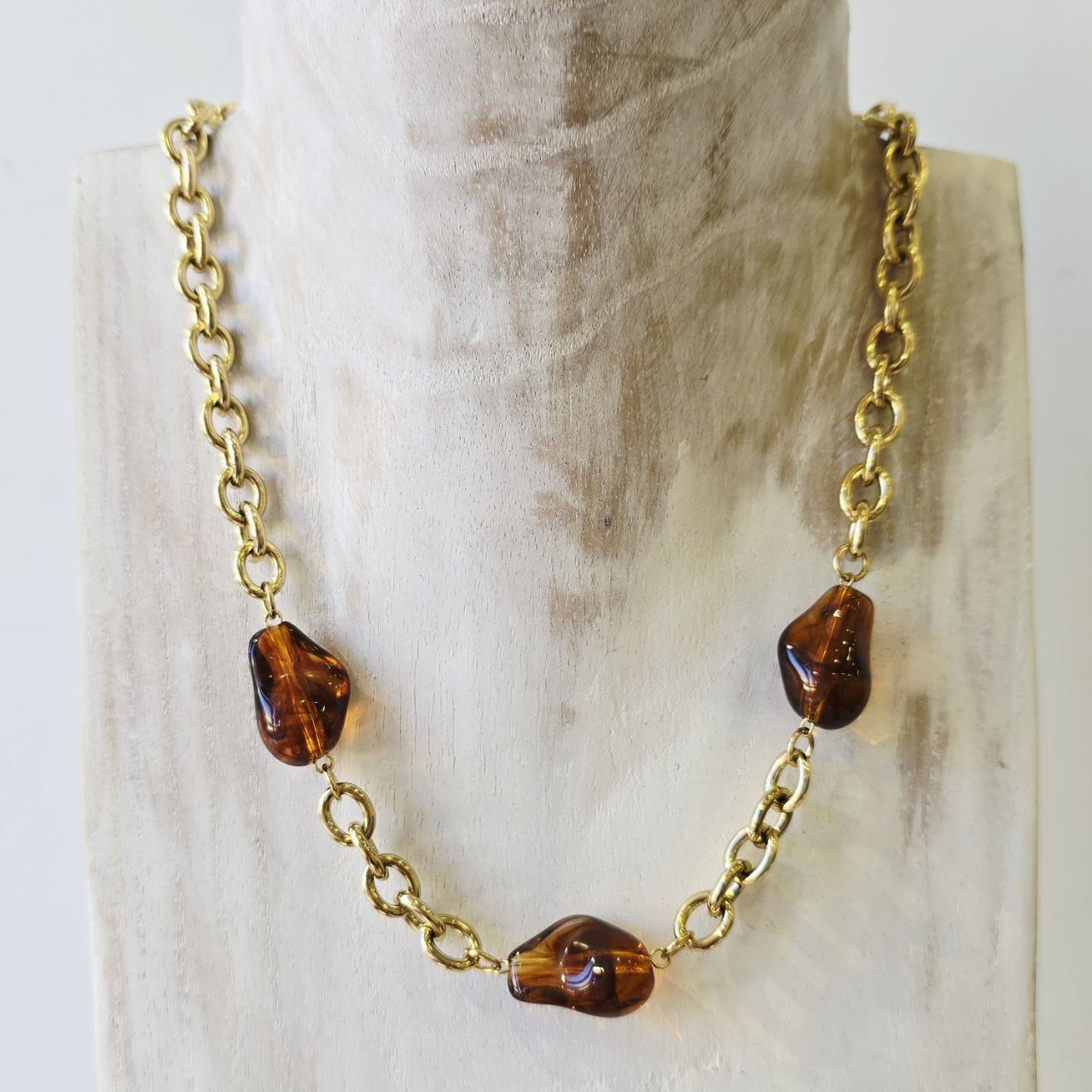 Amber Bloom Stainless Steel Necklace Nola by Bijusol