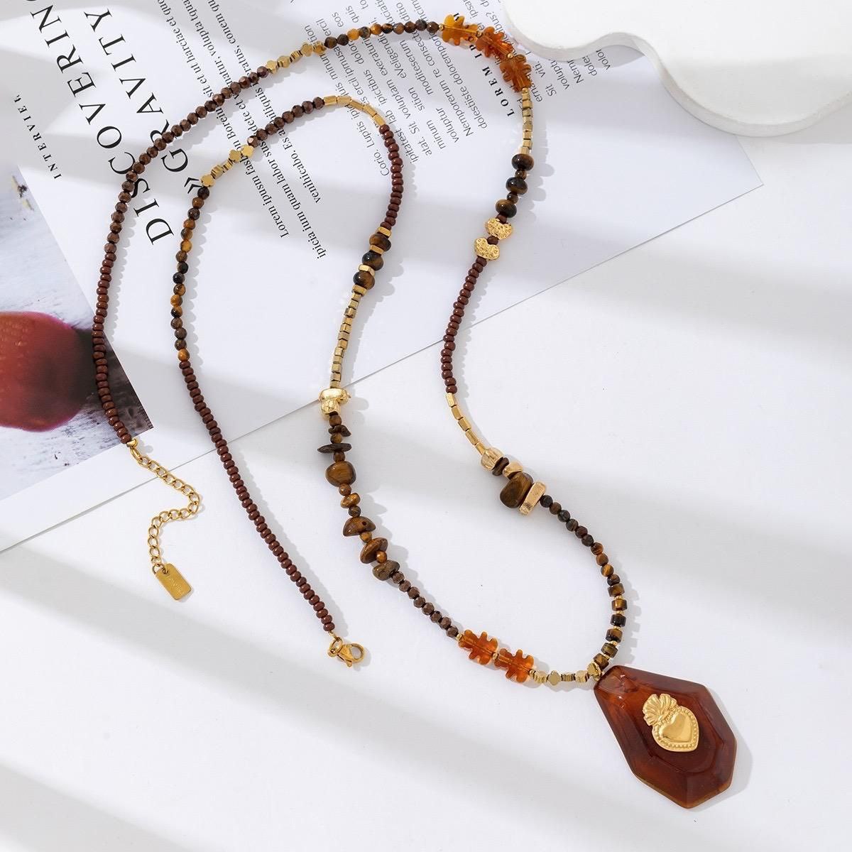 Golden Resin stainless steel necklace Nola by Bijusol