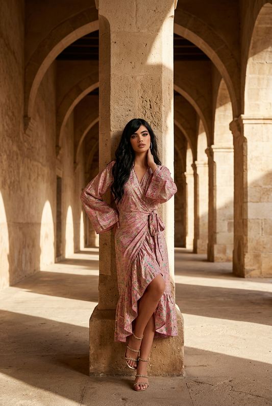 Gemma Pink Silk Dress NolaByBijusol