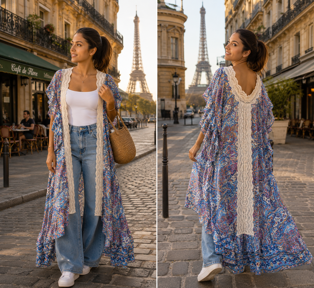 Nola Paisley Silk Lace Kimono NolaByBijusol