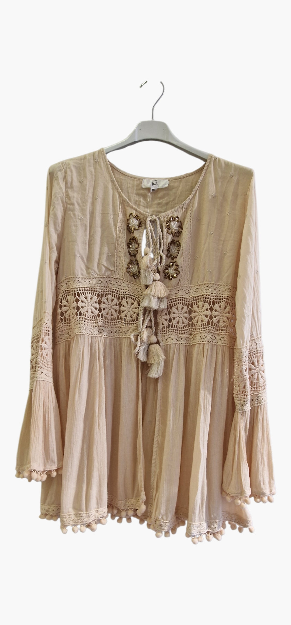 Boho Cotton Jacket with Lace Details NolaByBijusol