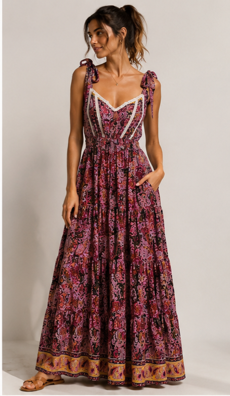 Nola Silk Lace Maxi Dress 223083 NolaByBijusol